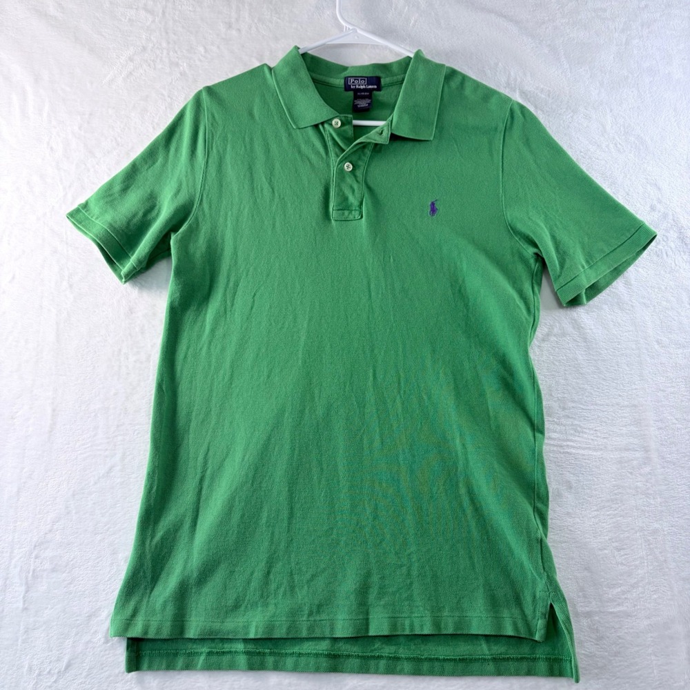 Polo Ralph Lauren Polo Shirt Green Short Sleeve Purple Pony Logo XL(18-20)